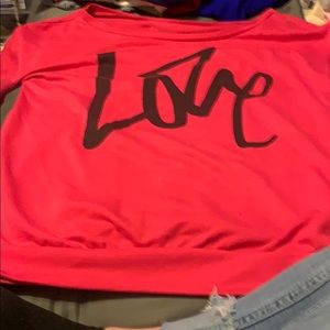 Pink off the shoulder long sleeve